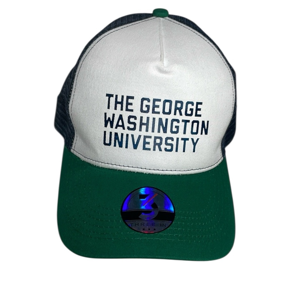 NWT The George Washington University Green White Mesh
Back Trucker Hat